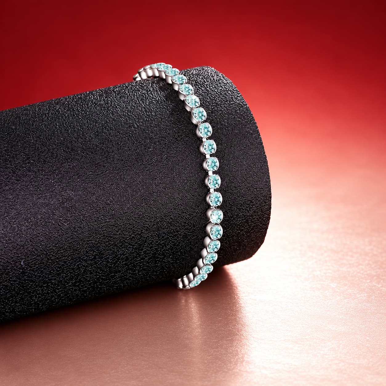 Luna Series · Lake-Green Moissanite Tennis Bracelet — 925 Sterling Silver — image 4