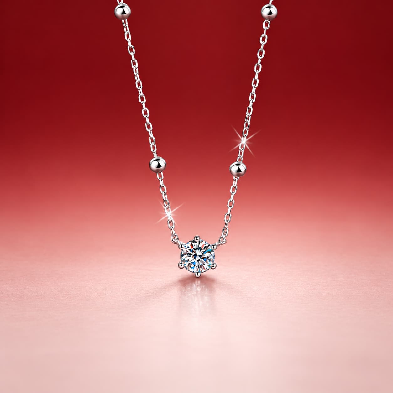 Luna Series · Four-Stone Blossom Pendant Necklace — 925 Sterling Silver — image 1