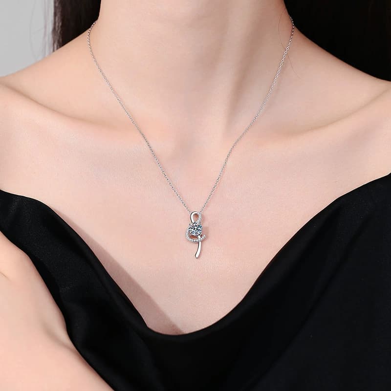 Luna Series · Musical-Note Pendant Necklace — 925 Sterling Silver — image 2