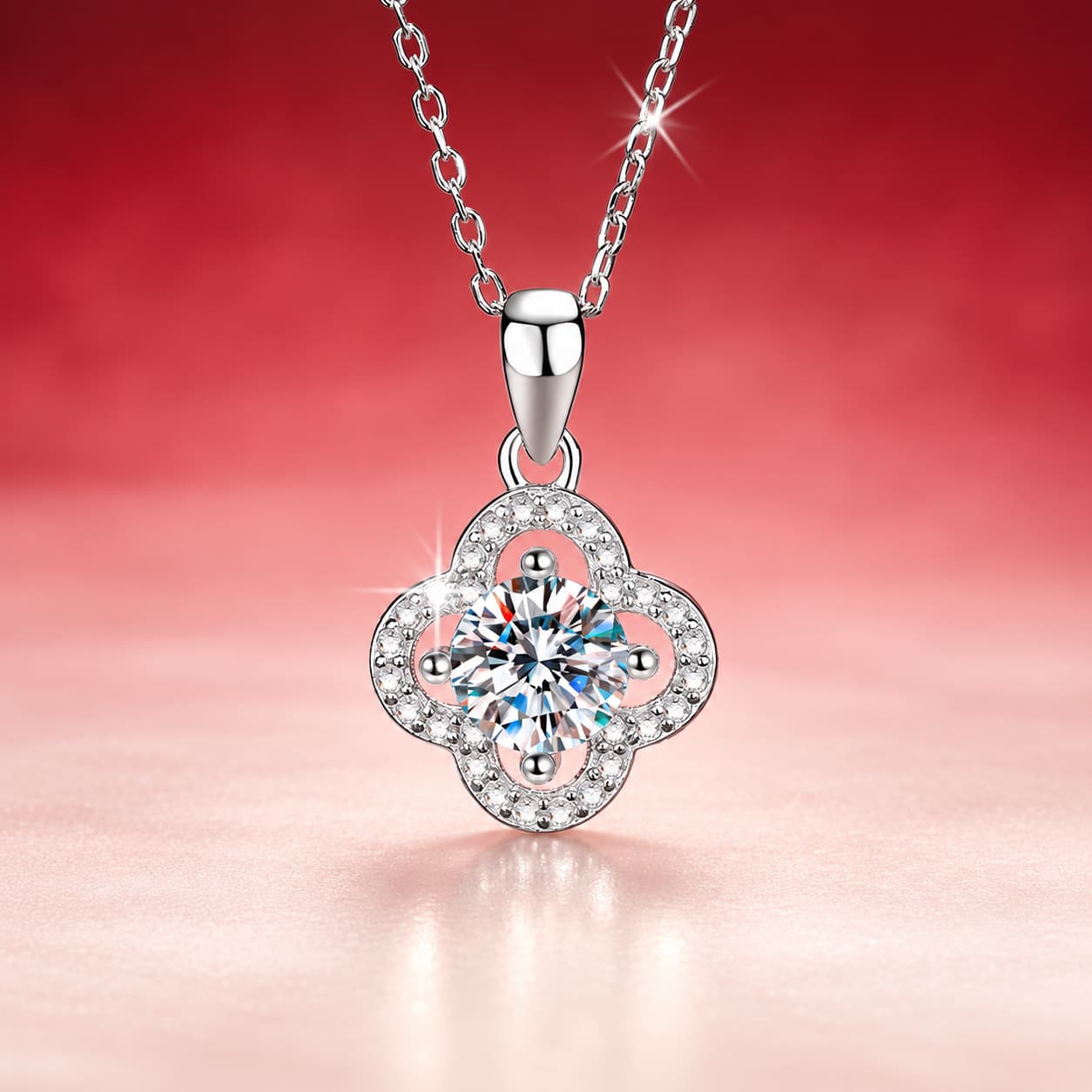 Luna Series · Four-Leaf Clover Pendant Necklace — 925 Sterling Silver — image 1