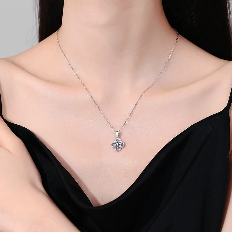 Luna Series · Four-Leaf Clover Pendant Necklace — 925 Sterling Silver — image 2