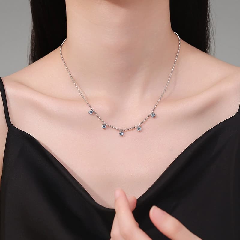 Luna Series · Star-Cluster Necklace — 925 Sterling Silver — image 2