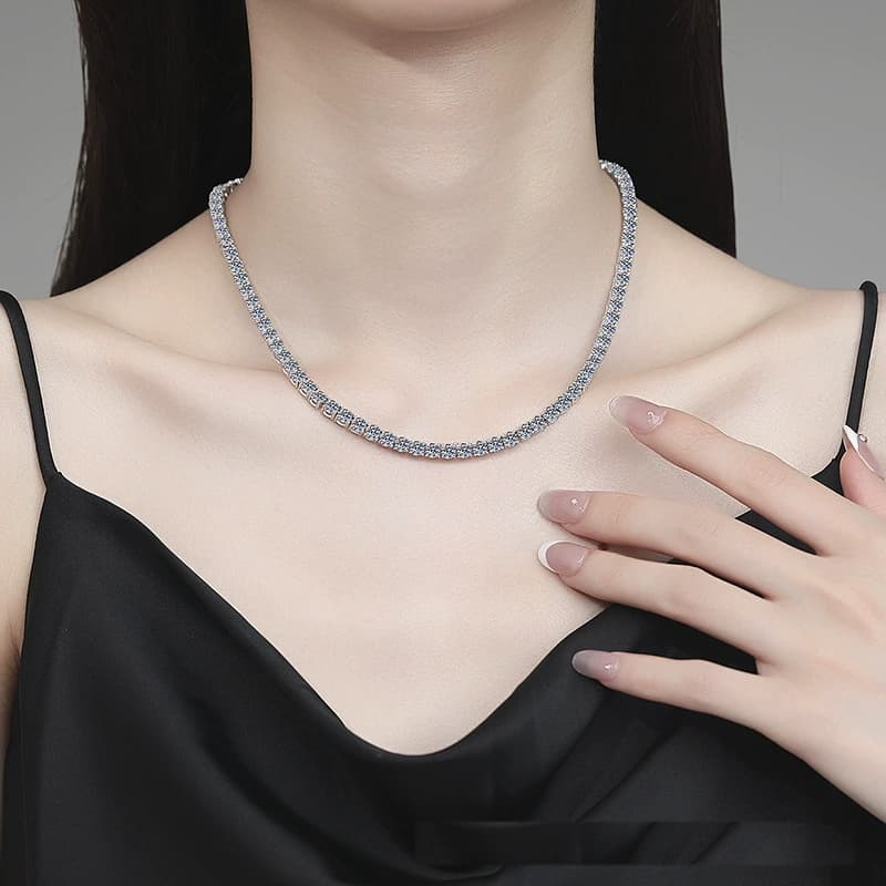 Luna Series · Four-Millimetre Tennis Necklace — Sterling Silver — image 2