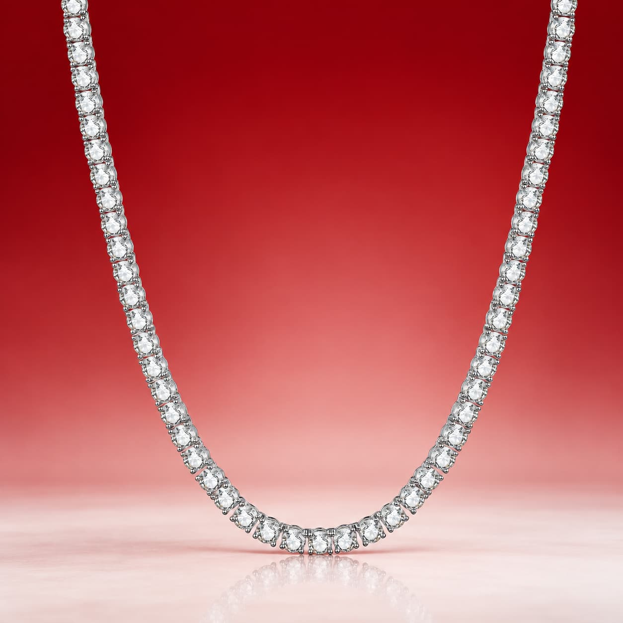 Luna Series · Four-Millimetre Tennis Necklace — Sterling Silver — image 4