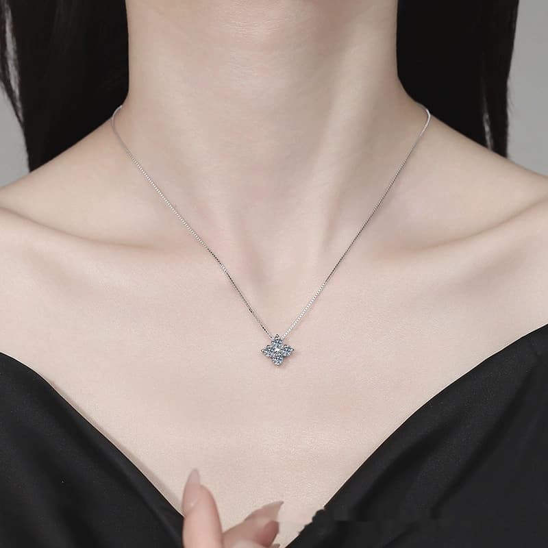 Luna Series · Four-Leaf Clover Pendant Necklace — 925 Sterling Silver — image 2
