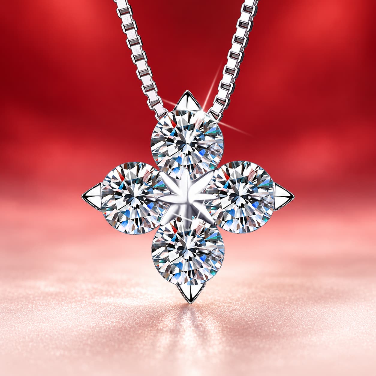 Luna Series · Four-Leaf Clover Pendant Necklace — 925 Sterling Silver — image 1