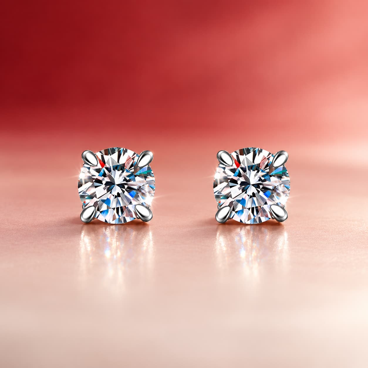 Luna Series · Magnetic Four-Prong Stud Earrings — Sterling Silver — image 1