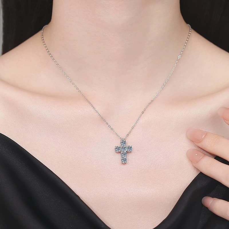 Luna Series · Cross Pendant Necklace — 925 Sterling Silver — image 2