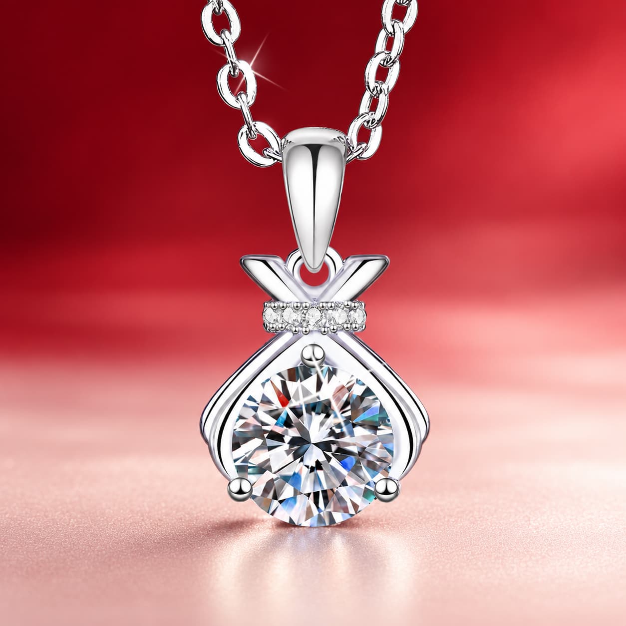Luna Series · Lucky Pouch Pendant Necklace — 925 Sterling Silver — image 1