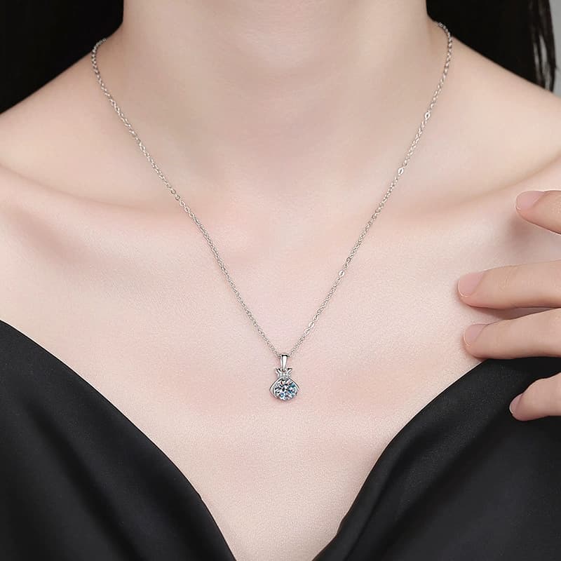 Luna Series · Lucky Pouch Pendant Necklace — 925 Sterling Silver — image 2
