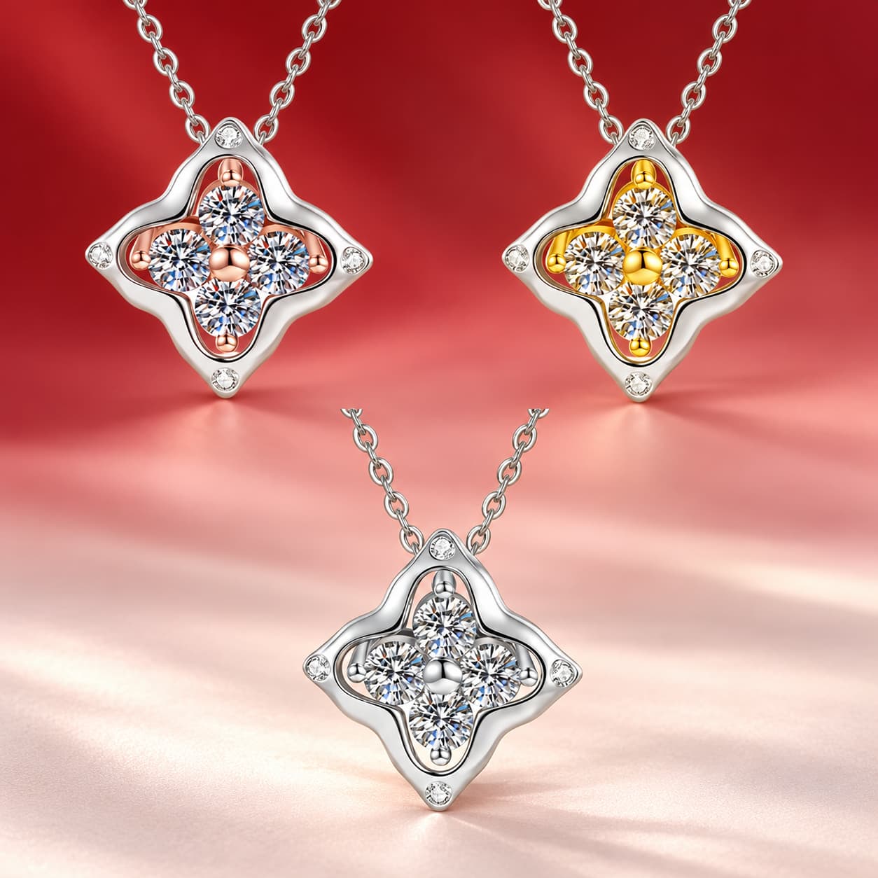 Luna Series · Four-Leaf Clover Pendant Necklace — 925 Sterling Silver — image 1
