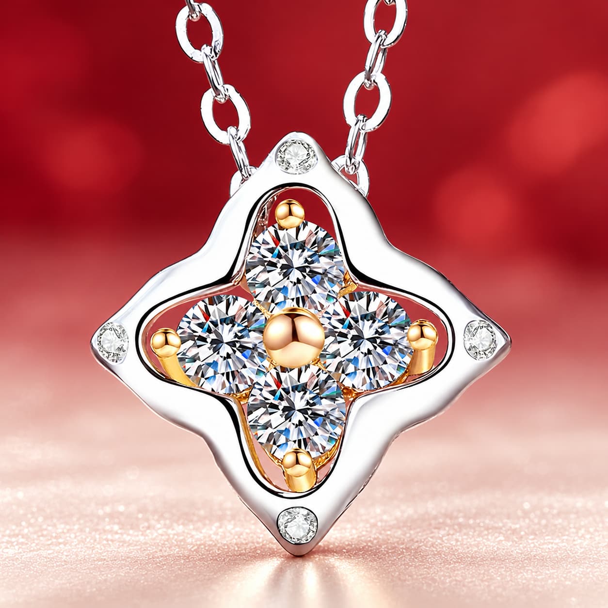 Luna Series · Four-Leaf Clover Pendant Necklace — 925 Sterling Silver — image 4