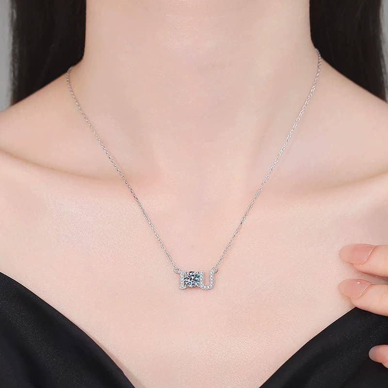 Luna Series · I Love You Letter Pendant Necklace — 925 Sterling Silver — image 2