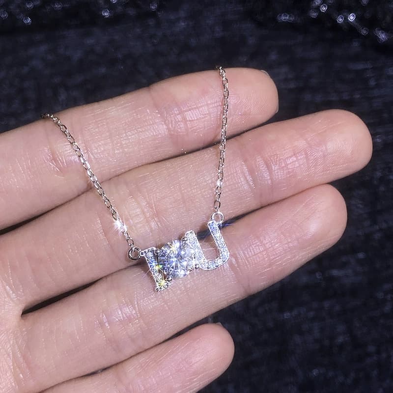 Luna Series · I Love You Letter Pendant Necklace — 925 Sterling Silver — image 3