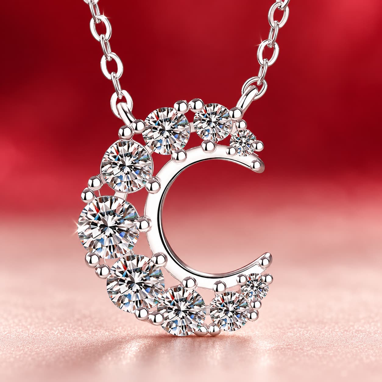 Luna Series · Crescent Moon Pendant Necklace — 925 Sterling Silver — image 1