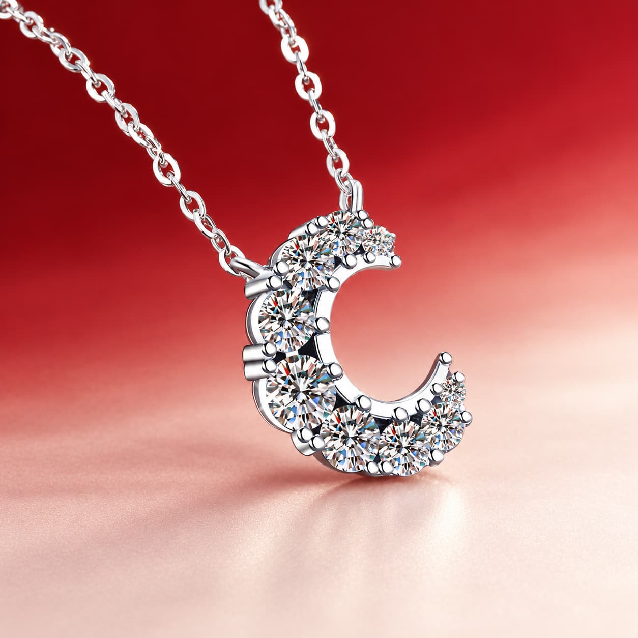 Luna Series · Crescent Moon Pendant Necklace — 925 Sterling Silver — image 3