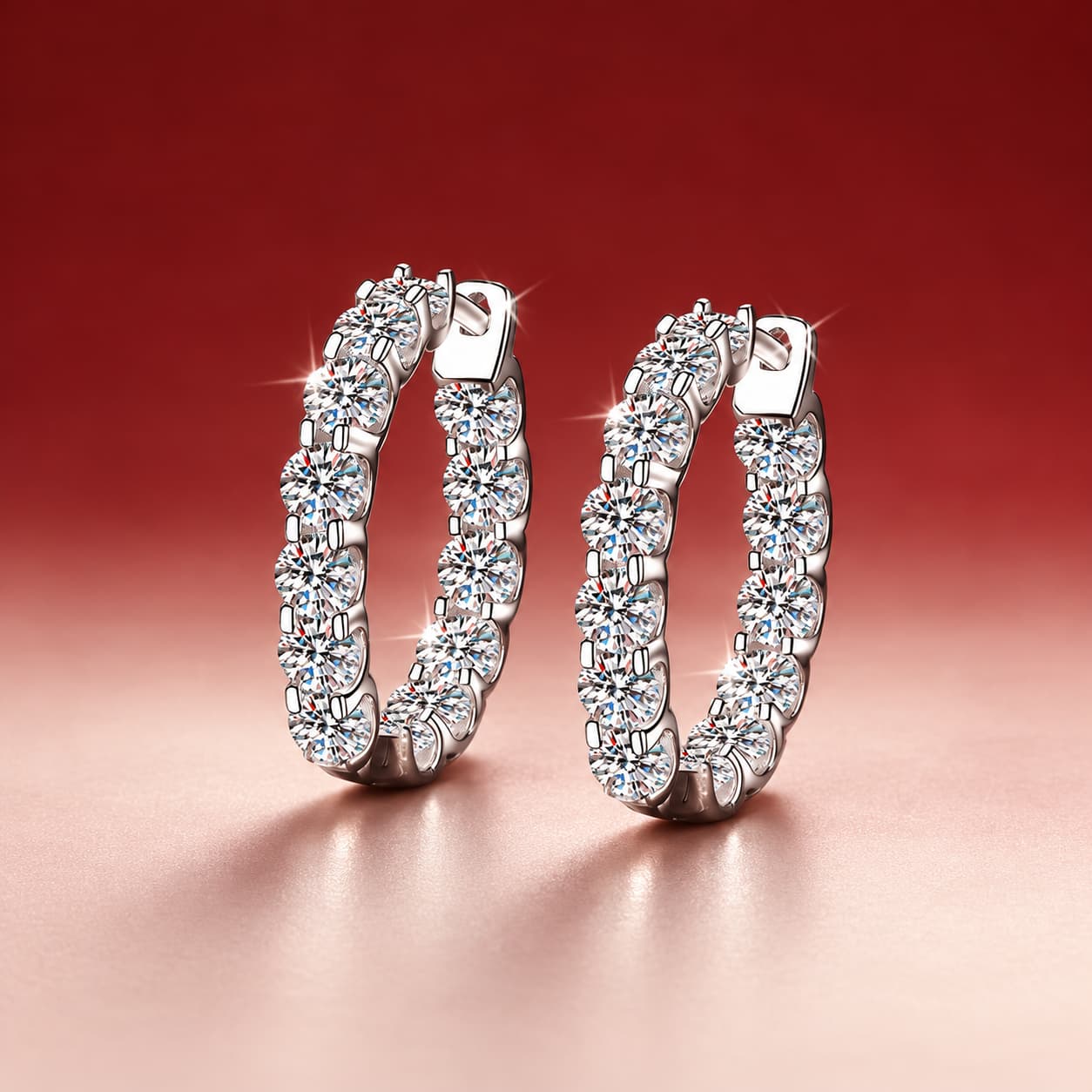 Luna Series · Pavé Hoop Earrings — Sterling Silver — image 1
