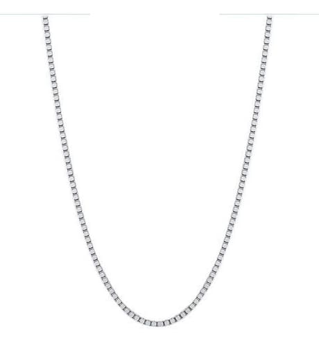 Luna Series · Platinum-Tone Box Chain Necklace — 925 Sterling Silver — image 1