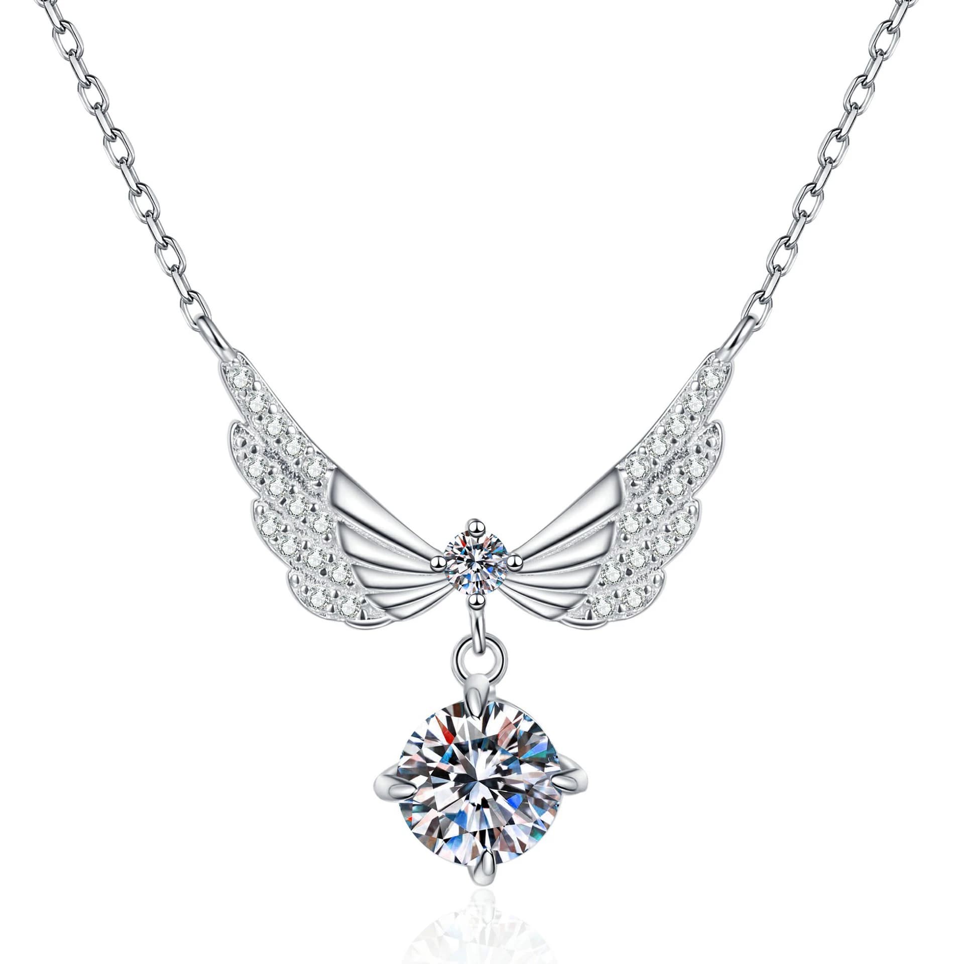 Luna Series · Feather Wing Pendant Necklace — 925 Sterling Silver — image 1
