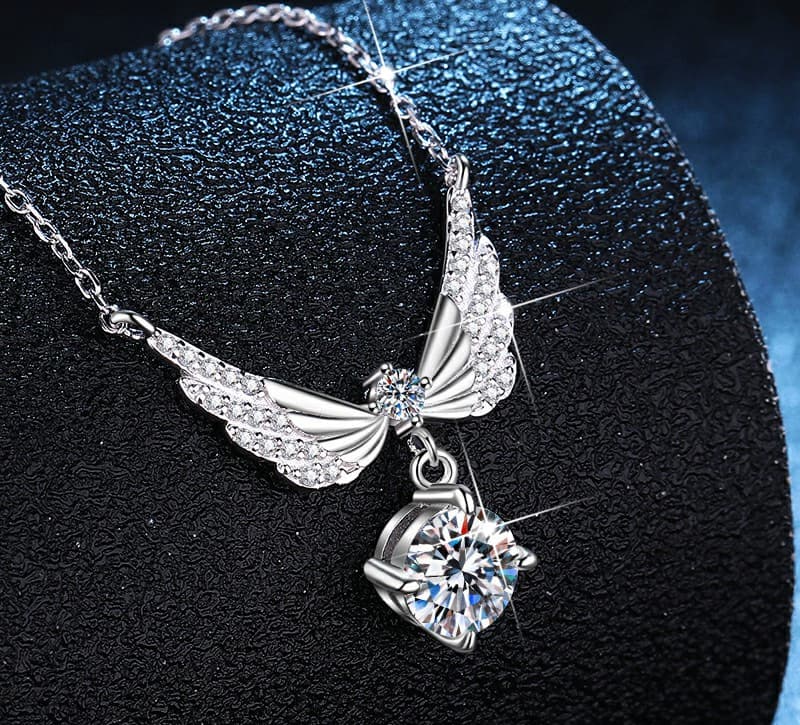 Luna Series · Feather Wing Pendant Necklace — 925 Sterling Silver — image 2