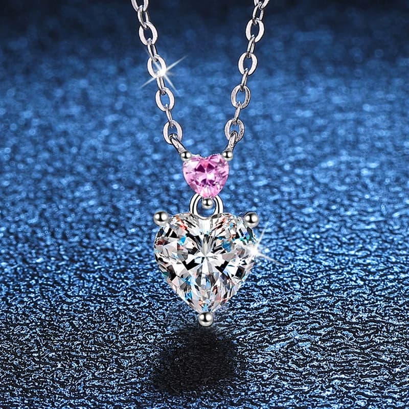Luna Series · Double-Heart Pendant Necklace — 925 Sterling Silver — image 1