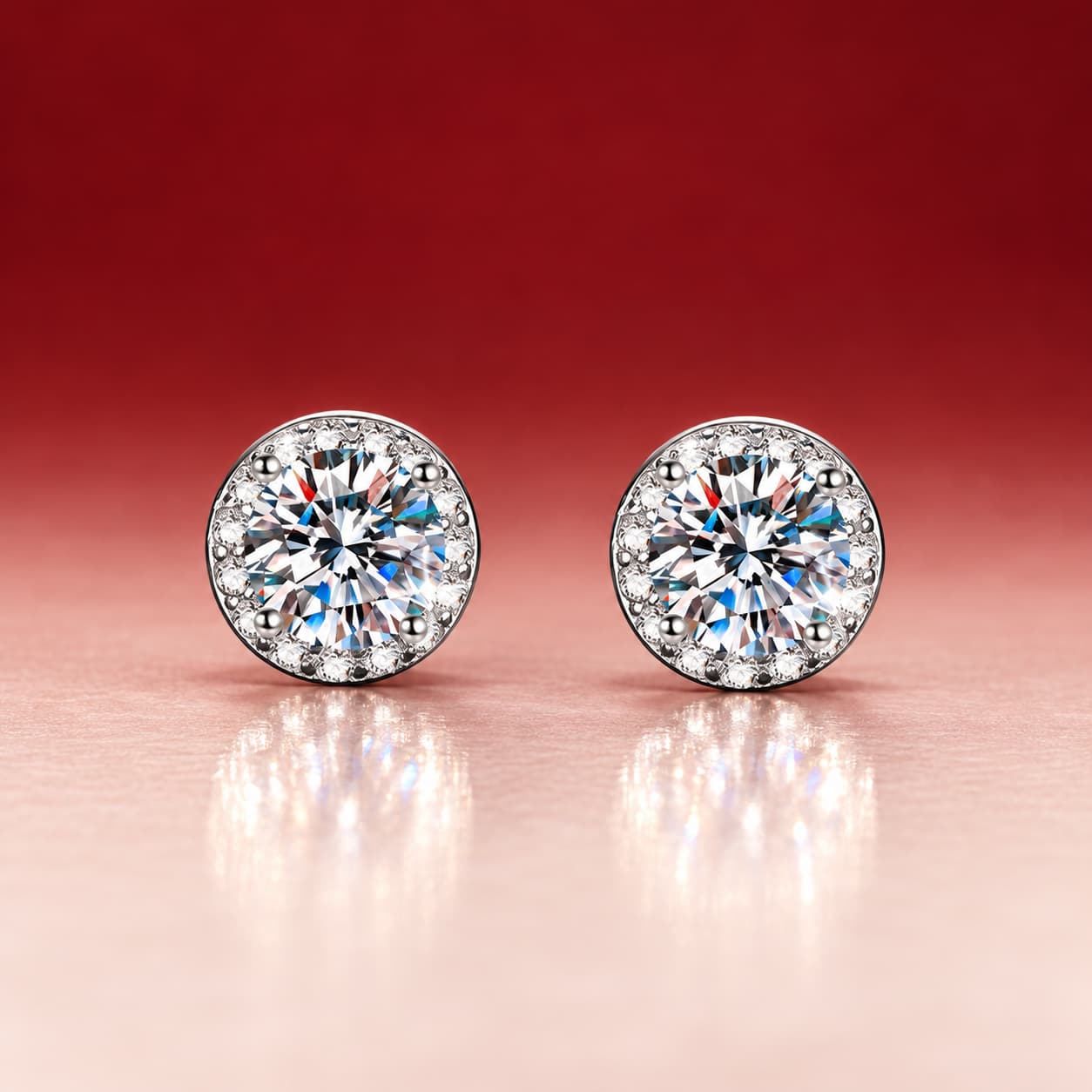 Luna Series · Magnetic-Back Halo Stud Earrings — Sterling Silver — image 2