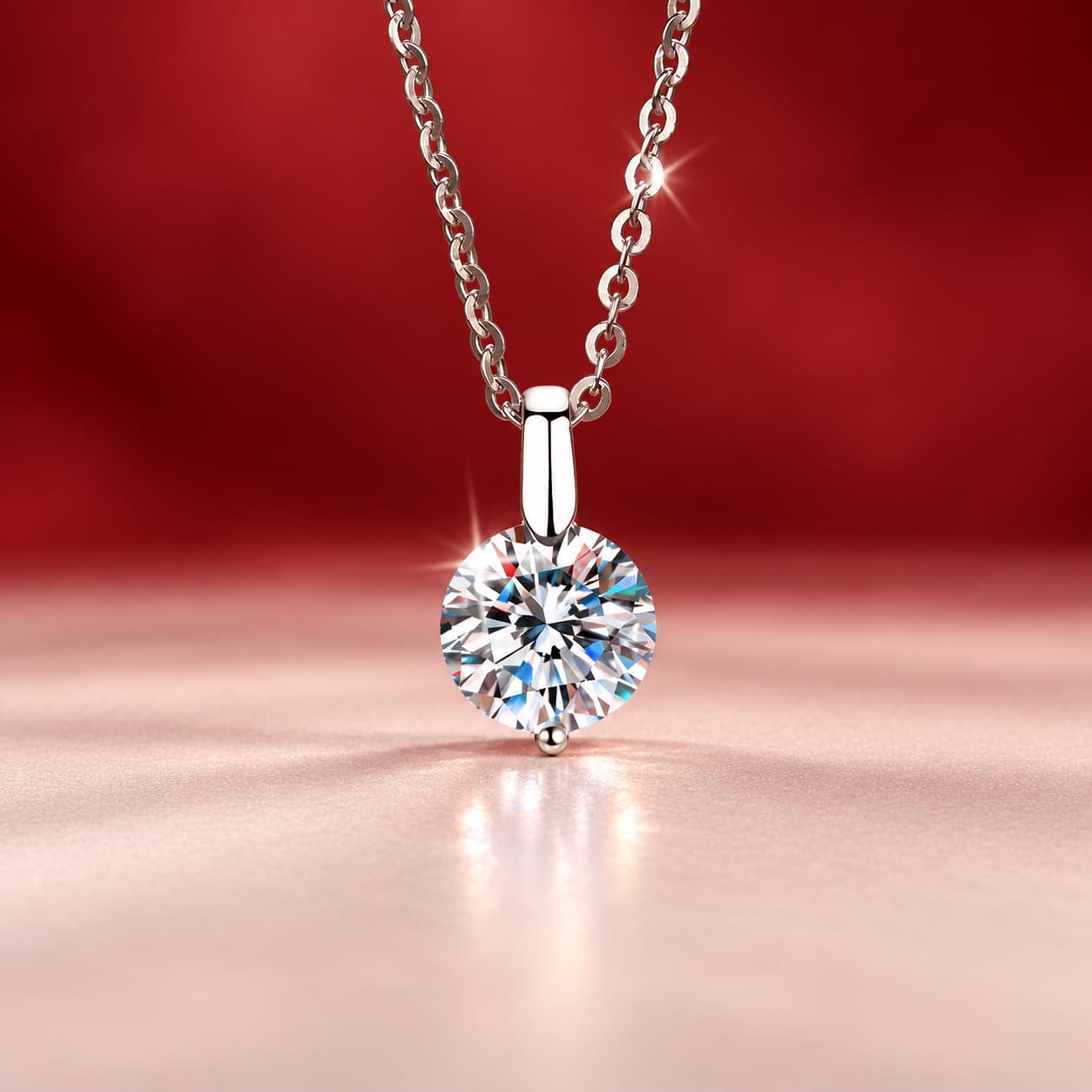 Luna Series · Solitaire Pendant Necklace — Sterling Silver — image 1
