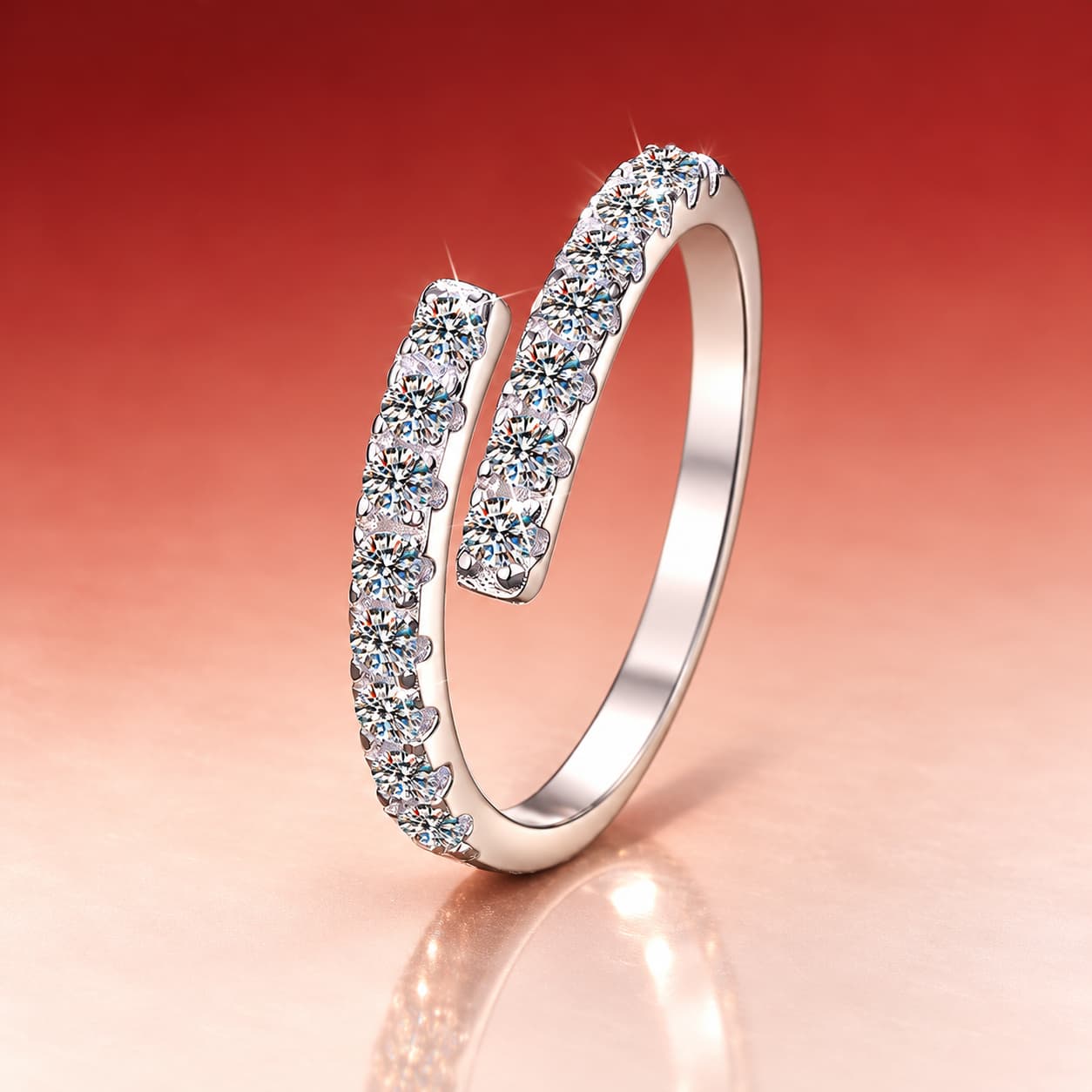 Luna Series · Starlight Open Ring — Sterling Silver — image 2