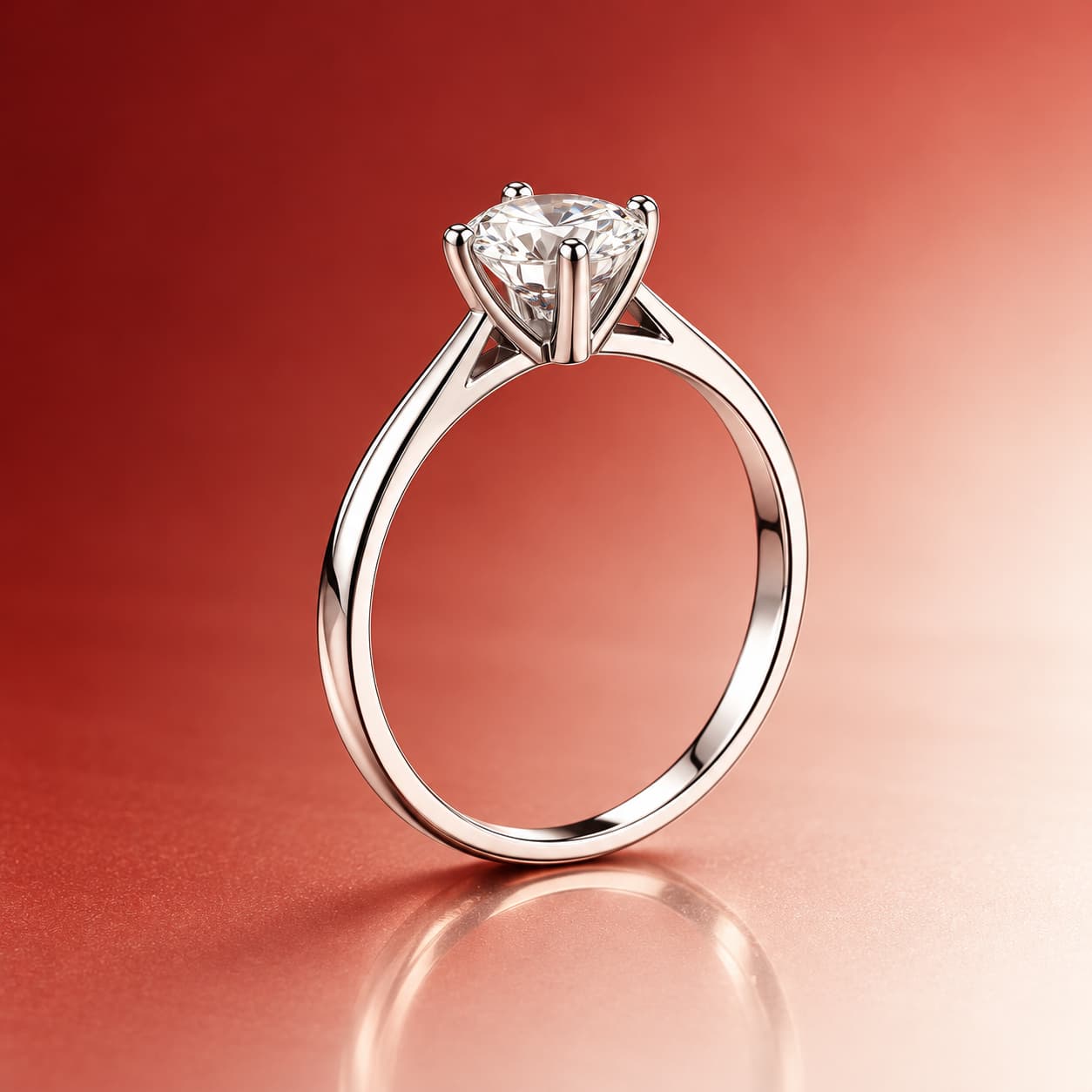 Luna Series · Six-Prong Solitaire Ring — Sterling Silver — image 2