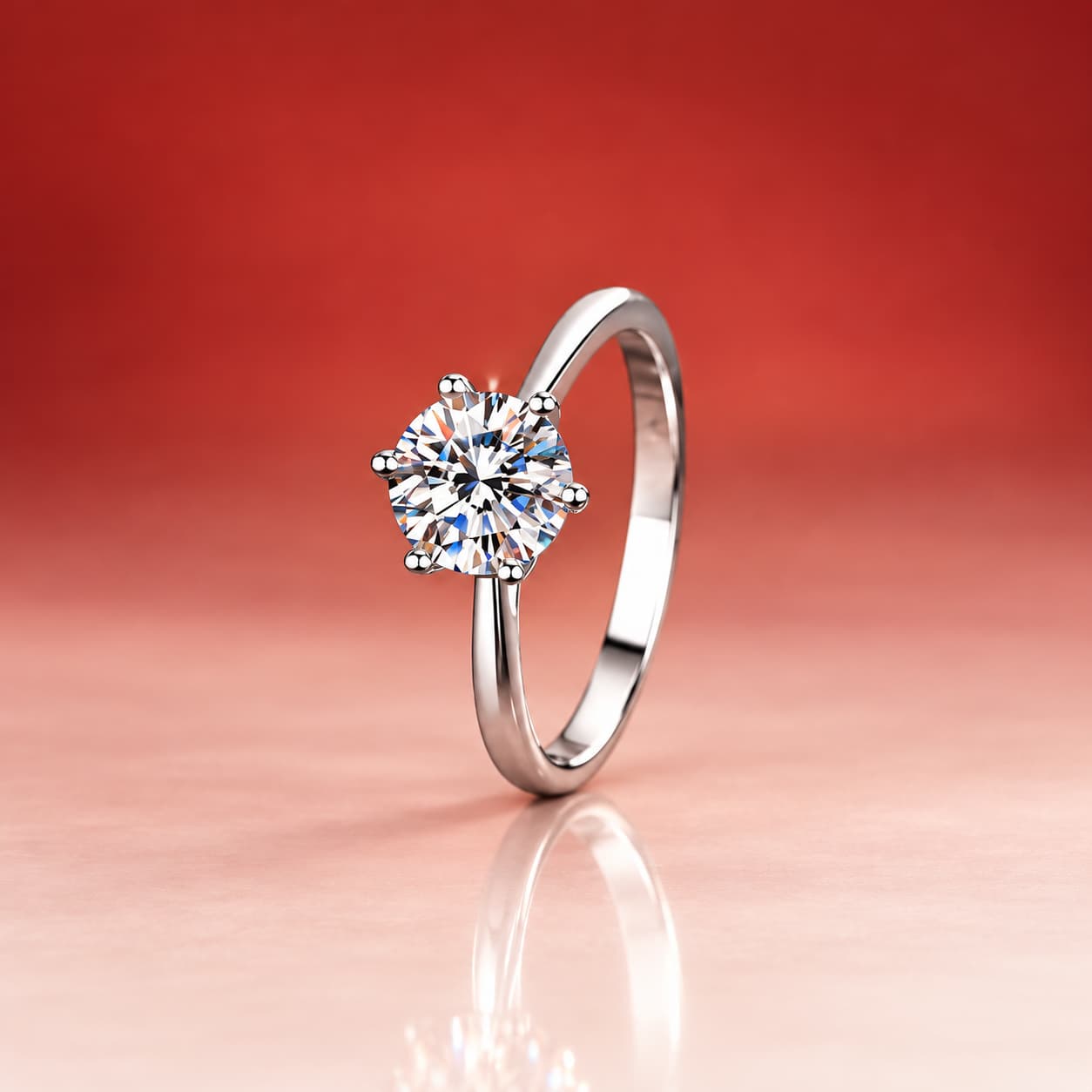 Luna Series · Six-Prong Solitaire Ring — Sterling Silver — image 1