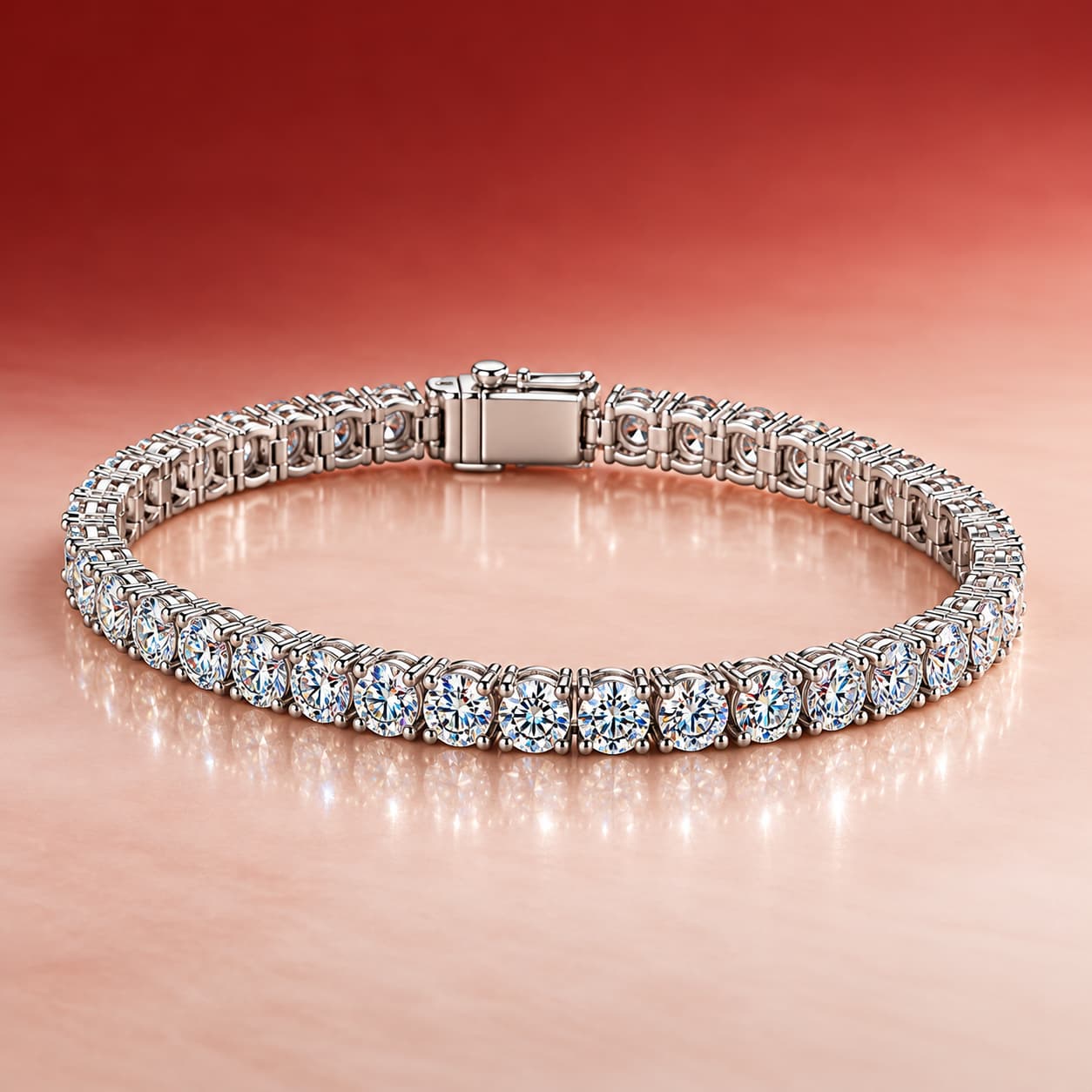 Luna Series · Round-Stone Tennis Bracelet — Sterling Silver — image 2