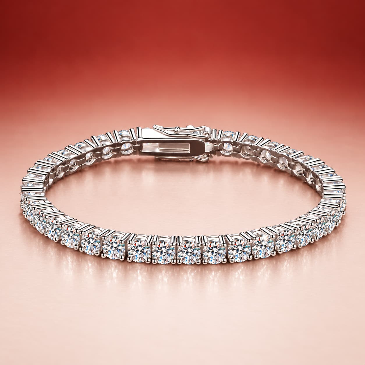 Luna Series · Round-Stone Tennis Bracelet — Sterling Silver — image 1