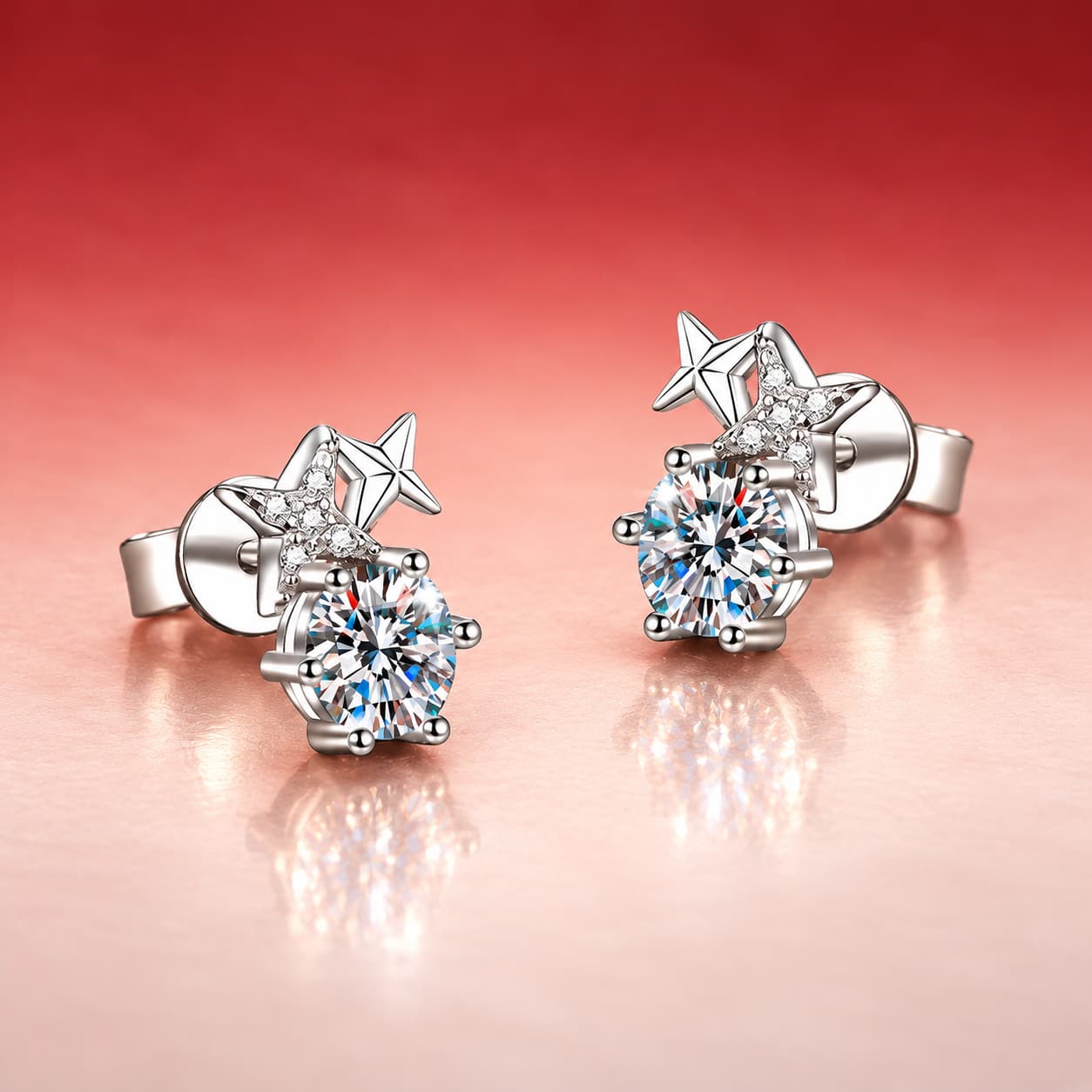Luna Series · Twin-Star Stud Earrings — Sterling Silver — image 4