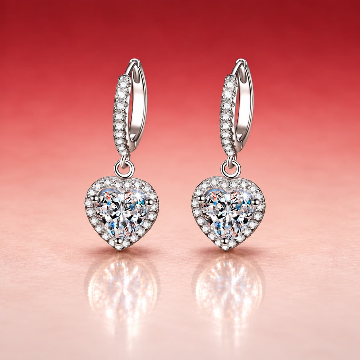 Luna Series · Heart Drop Earrings — Sterling Silver — image 1