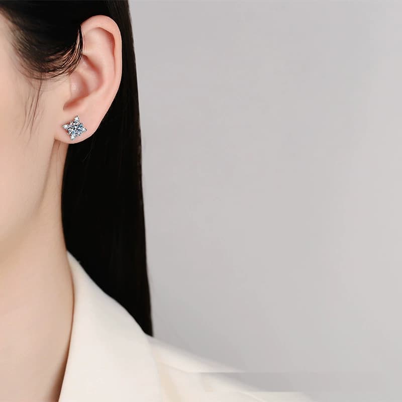 Luna Series · Eight-Point Starburst Stud Earrings — Sterling Silver — image 2