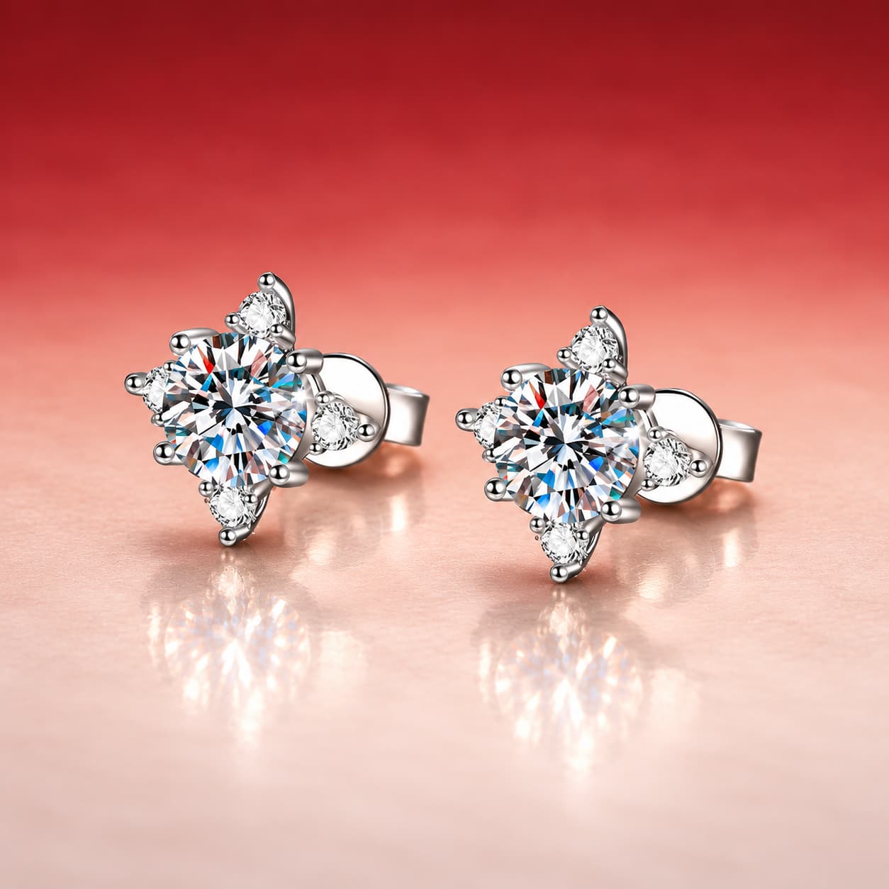Luna Series · Eight-Point Starburst Stud Earrings — Sterling Silver — image 3