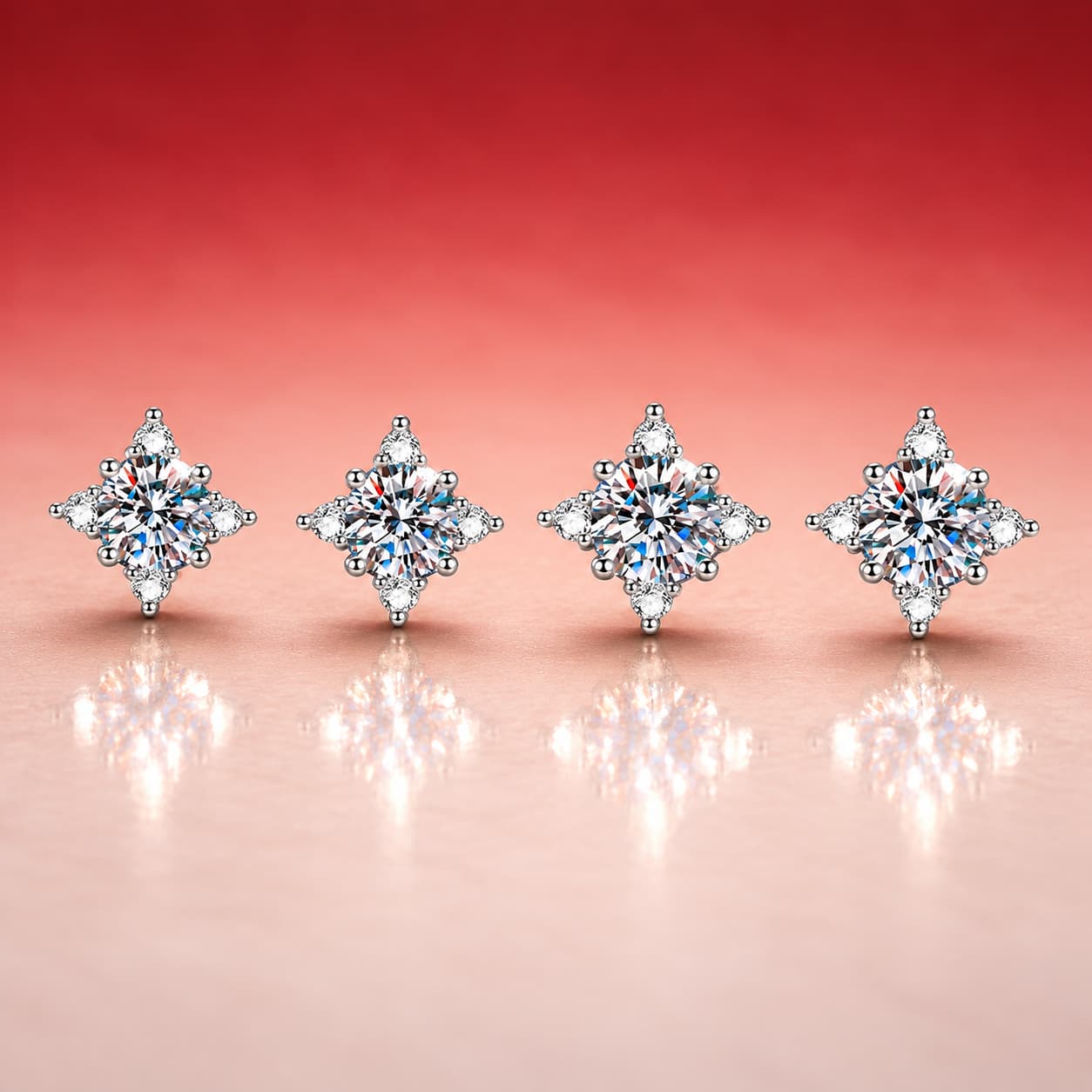Luna Series · Eight-Point Starburst Stud Earrings — Sterling Silver — image 4