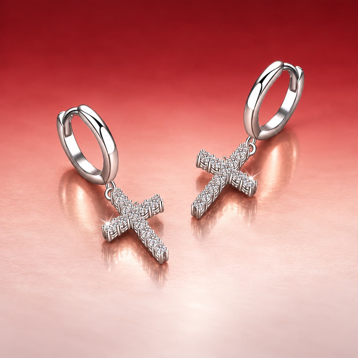 Stella Series · Cross Drop Earrings — Sterling Silver — image 4