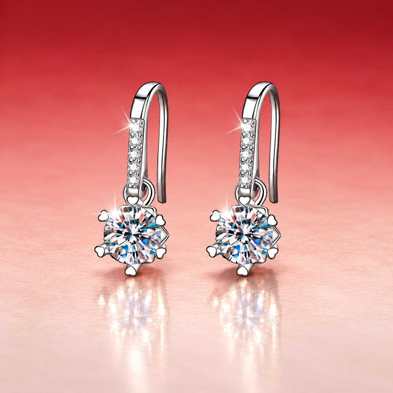 Luna Series · Snowflake Hook Earrings — Sterling Silver — image 1