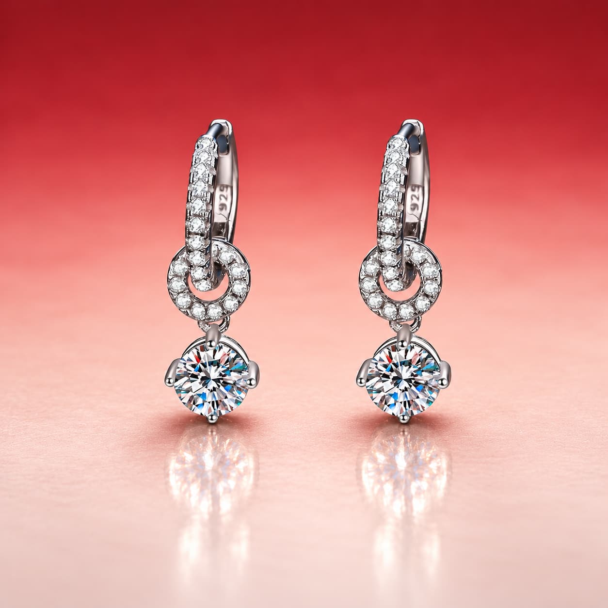 Luna Series · Two-Way Hoop Earrings — Sterling Silver — image 1