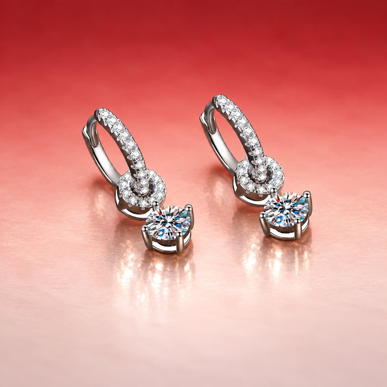 Luna Series · Two-Way Hoop Earrings — Sterling Silver — image 3