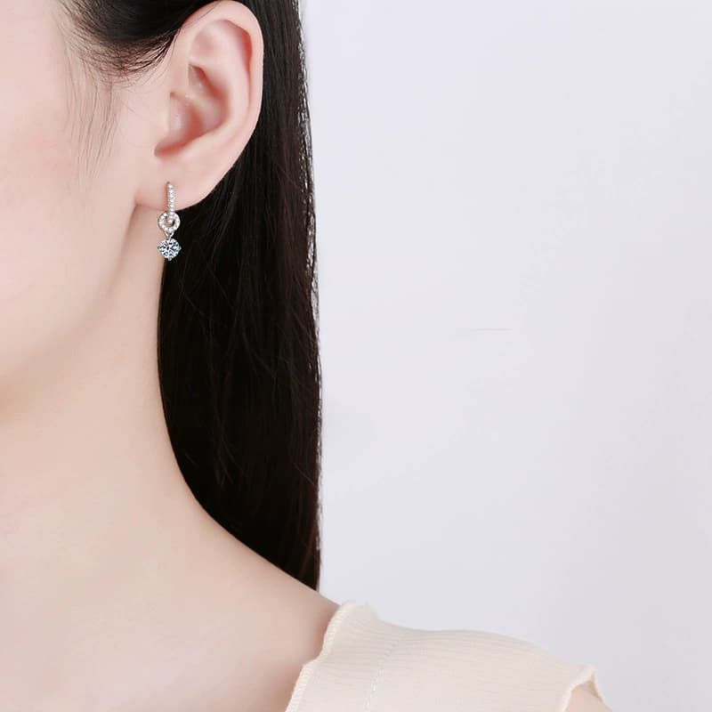 Luna Series · Two-Way Hoop Earrings — Sterling Silver — image 2
