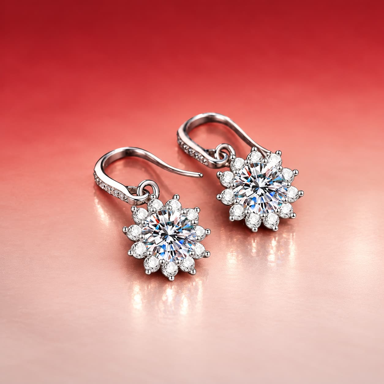 Luna Series · Sunflower Drop Earrings — Sterling Silver — image 3