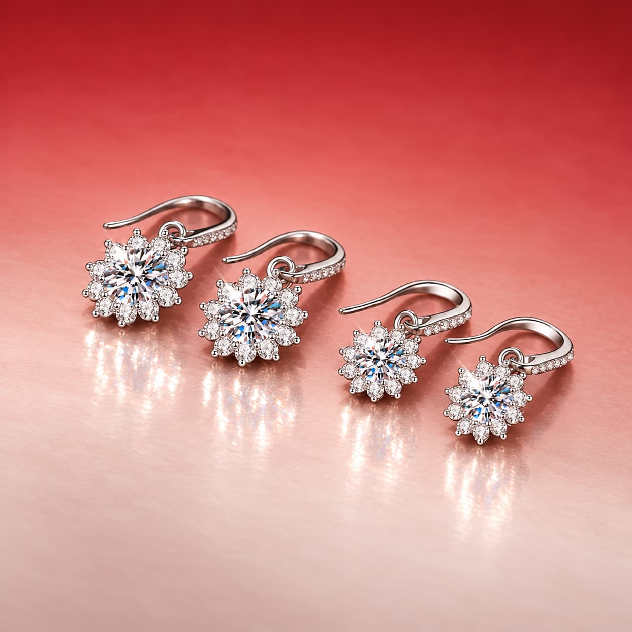 Luna Series · Sunflower Drop Earrings — Sterling Silver — image 4
