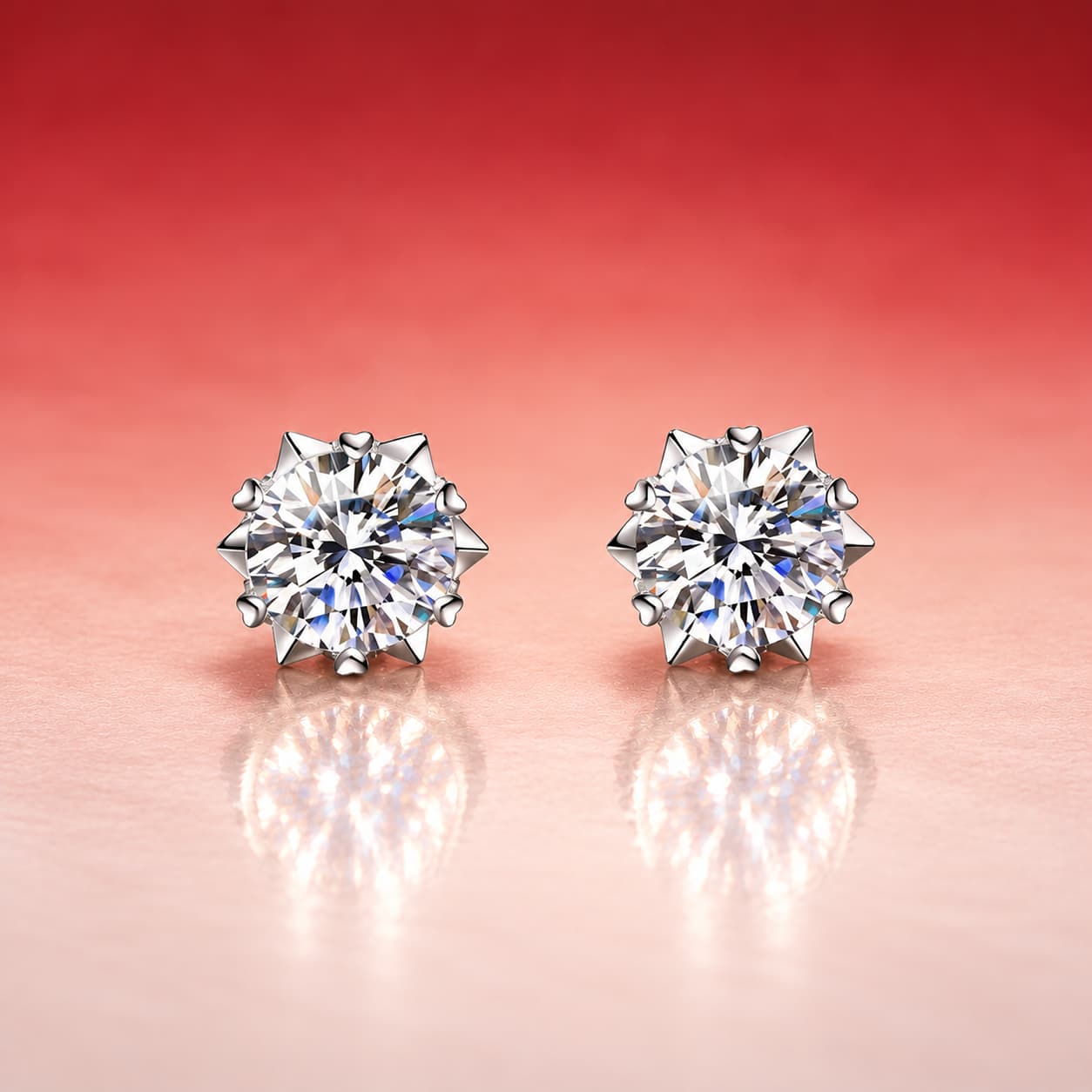 Luna Series · Six-Point Snowflake Cluster Stud Earrings — Sterling Silver — image 3