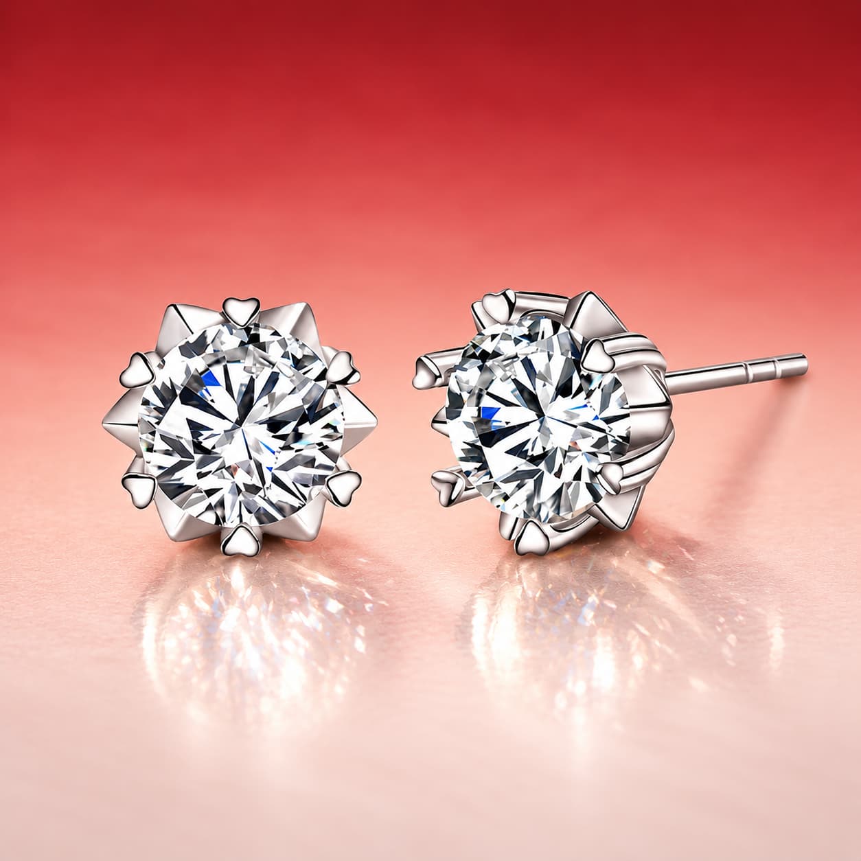 Luna Series · Six-Point Snowflake Cluster Stud Earrings — Sterling Silver — image 4