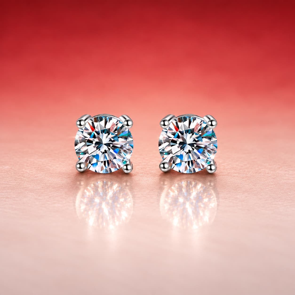 Luna Series · Four-Prong Screw-Back Stud Earrings — Sterling Silver — image 4
