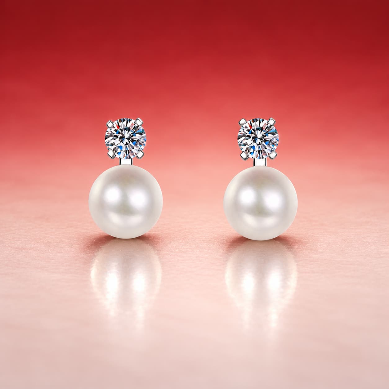 Luna Series · Pearl-Accent Drop Stud Earrings — Sterling Silver — image 1
