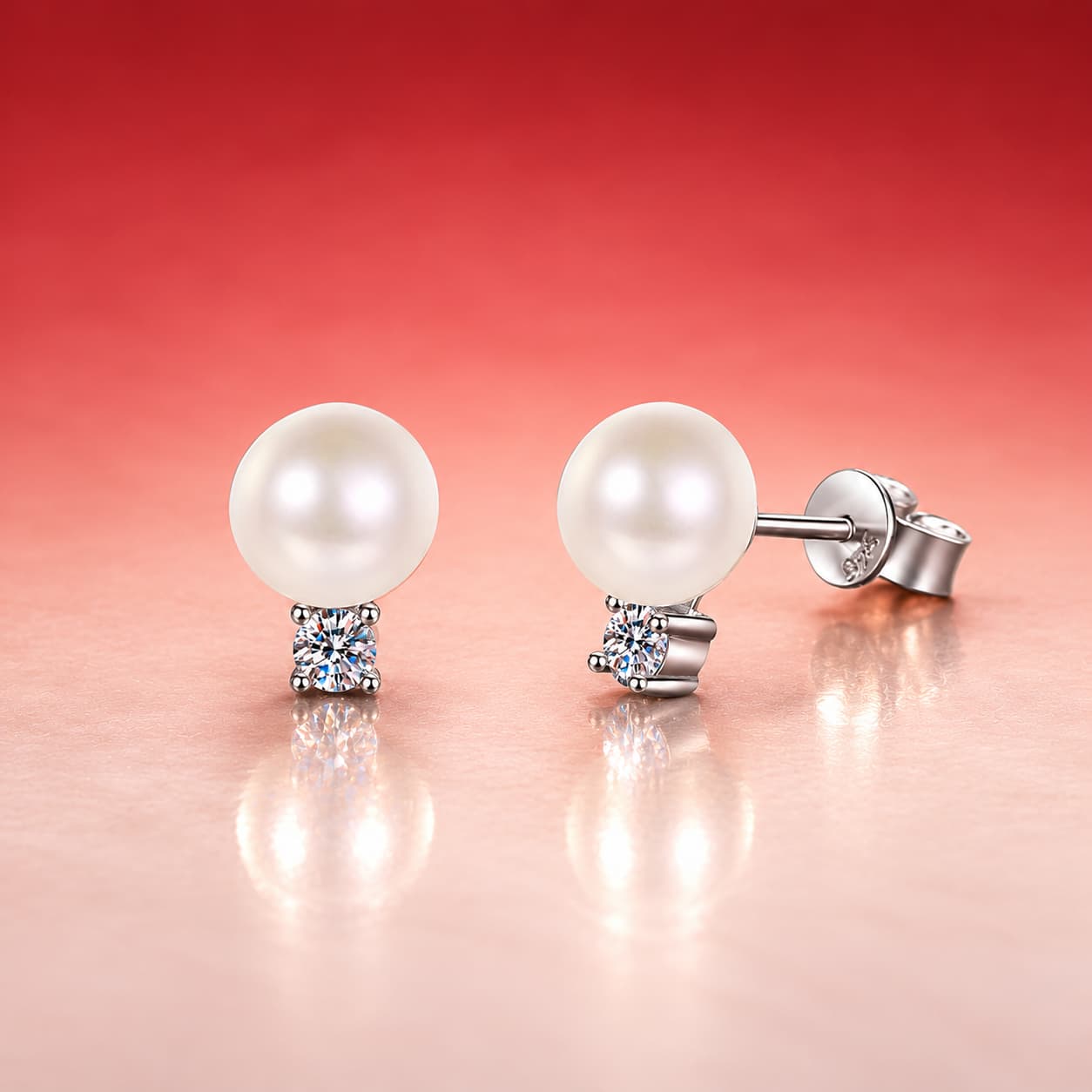 Luna Series · Pearl-Accent Drop Stud Earrings — Sterling Silver — image 4