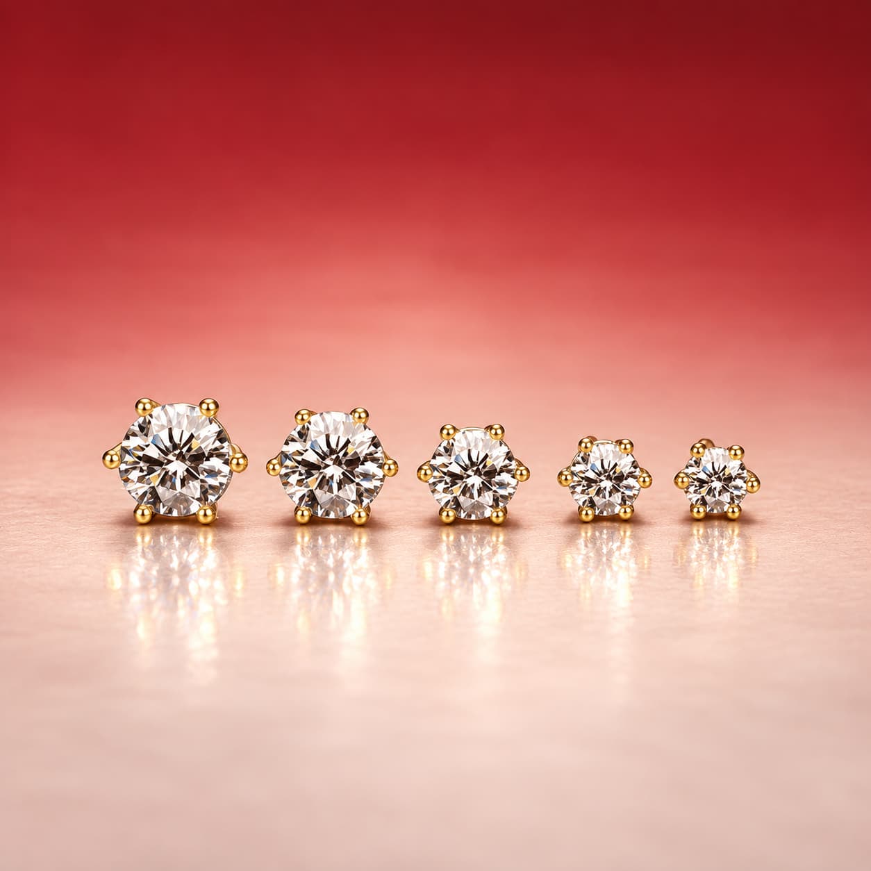 Sol Series · Six-Prong Solitaire Stud Earrings — Gold-Plated Sterling Silver — image 4